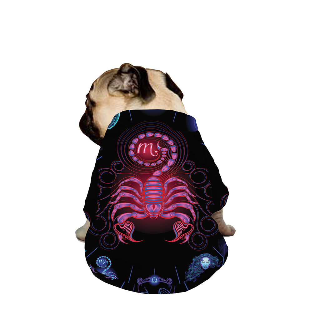 Scorpio And Astrological Signs Print Dog Zip Up Jacket