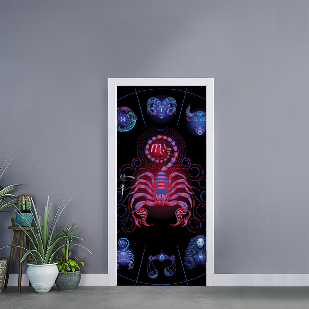 Scorpio And Astrological Signs Print Door Sticker