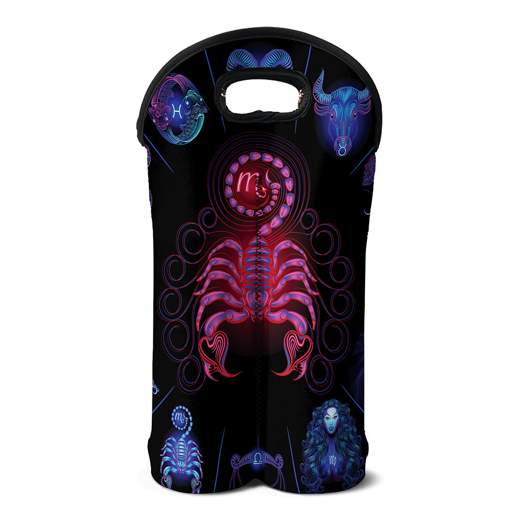 Scorpio And Astrological Signs Print Double Neoprene Wine Tote