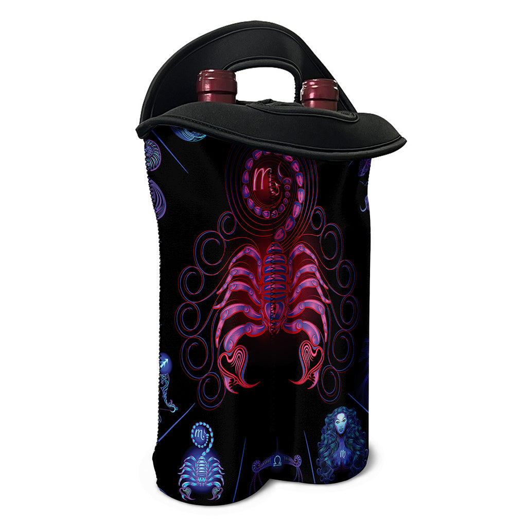 Scorpio And Astrological Signs Print Double Neoprene Wine Tote