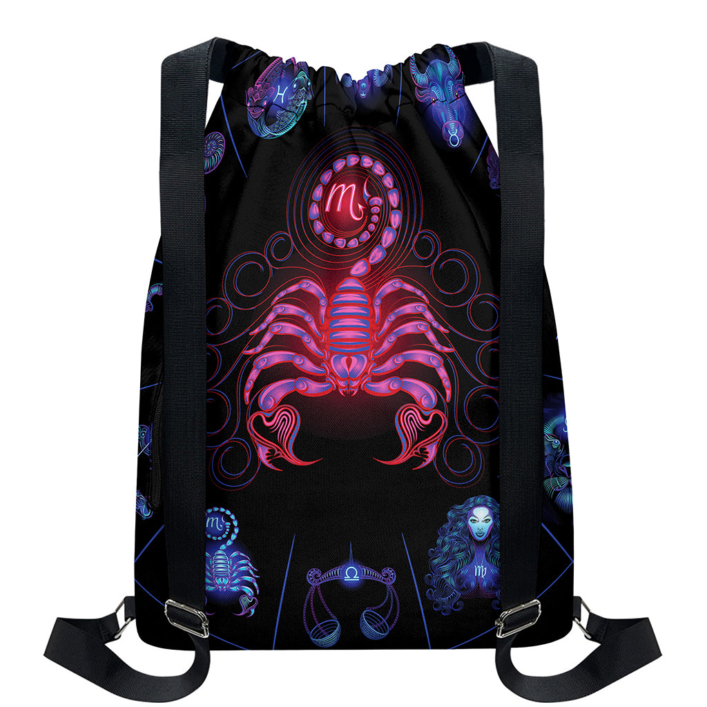 Scorpio And Astrological Signs Print Drawstring Backpack