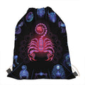 Scorpio And Astrological Signs Print Drawstring Bag