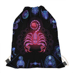 Scorpio And Astrological Signs Print Drawstring Bag