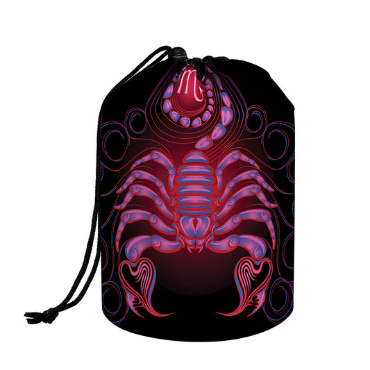 Scorpio And Astrological Signs Print Drawstring Makeup Bag