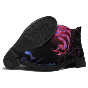 Scorpio And Astrological Signs Print Flat Ankle Boots