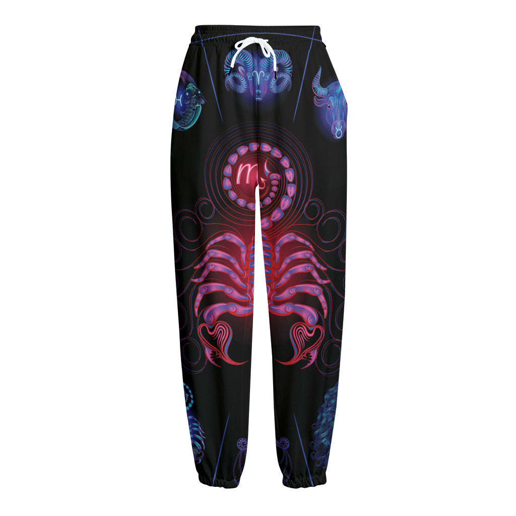 Scorpio And Astrological Signs Print Fleece Lined Knit Pants