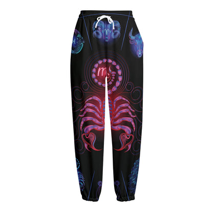 Scorpio And Astrological Signs Print Fleece Lined Knit Pants