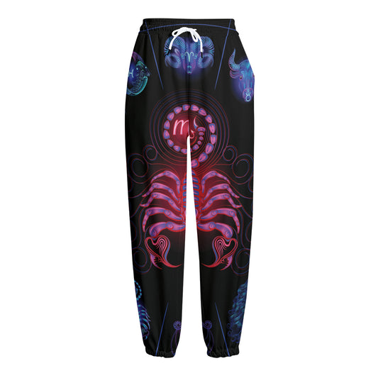 Scorpio And Astrological Signs Print Fleece Lined Knit Pants