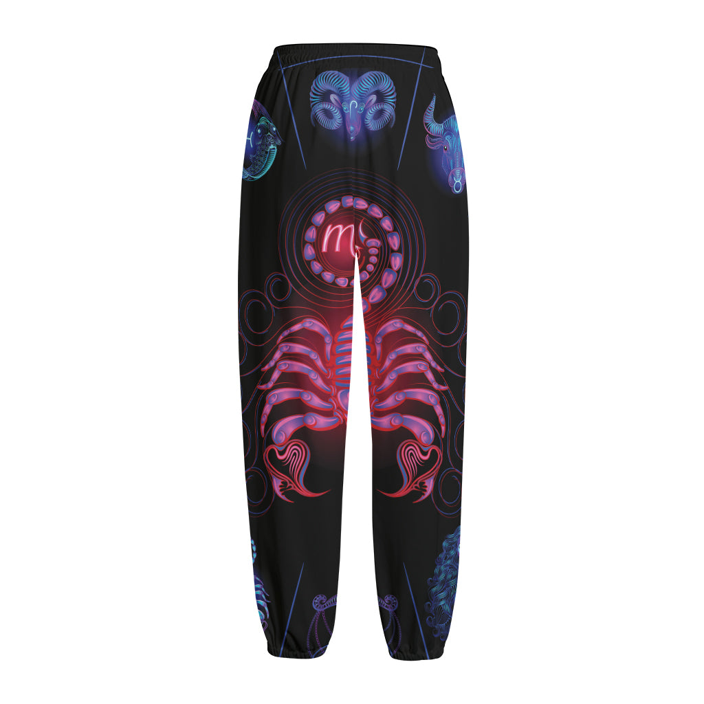 Scorpio And Astrological Signs Print Fleece Lined Knit Pants