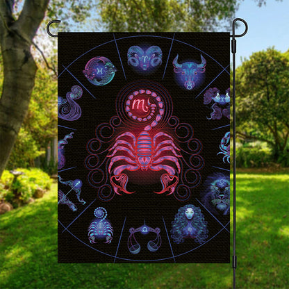 Scorpio And Astrological Signs Print Garden Flag