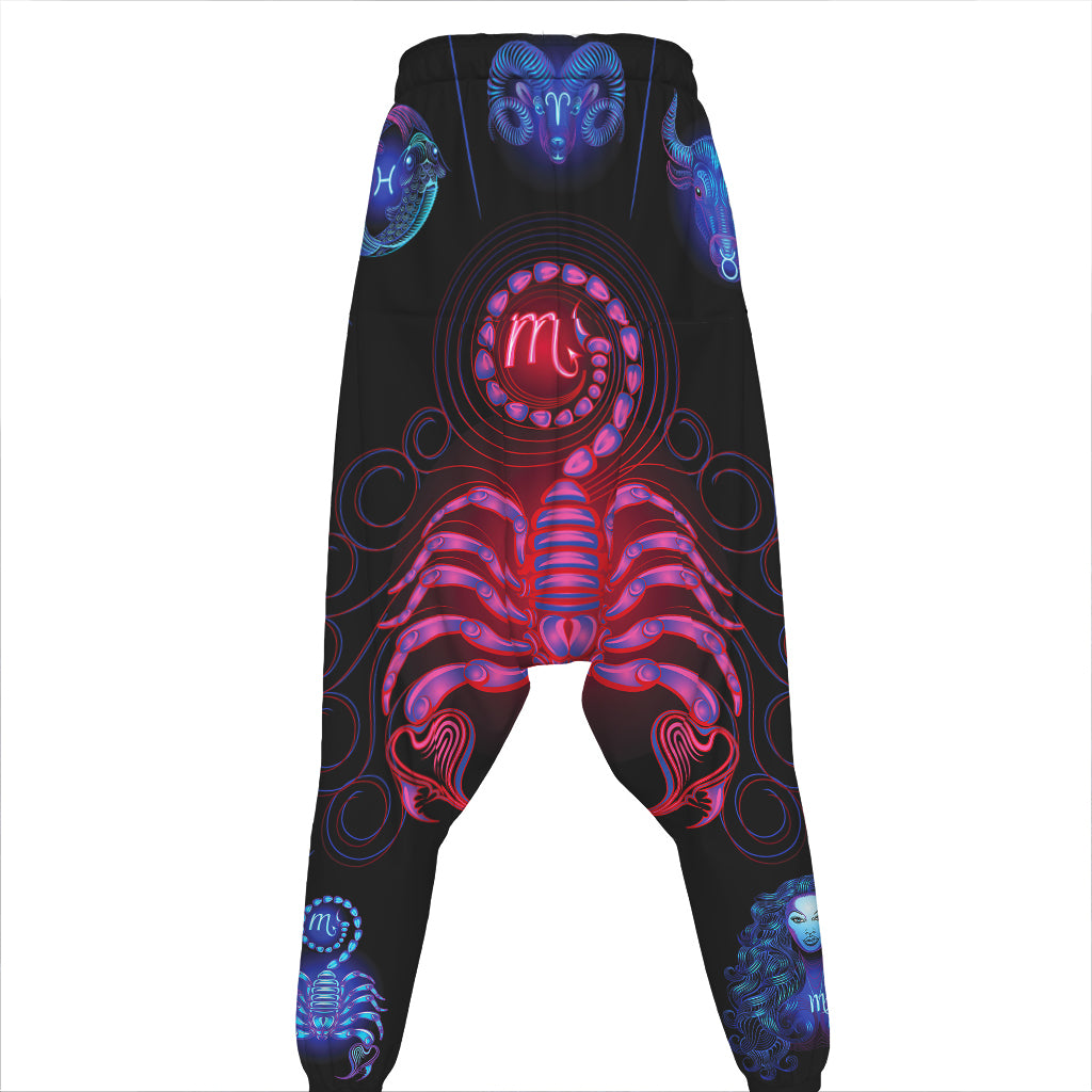 Scorpio And Astrological Signs Print Hammer Pants