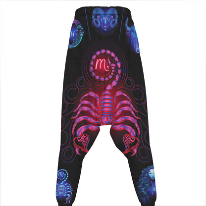 Scorpio And Astrological Signs Print Hammer Pants