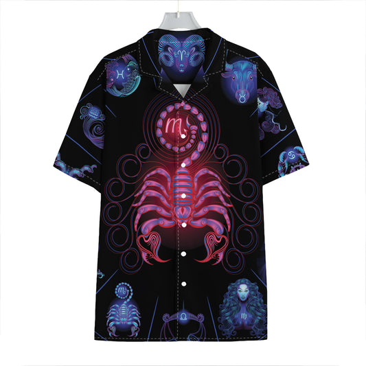 Scorpio And Astrological Signs Print Hawaiian Shirt