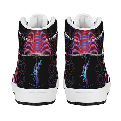 Scorpio And Astrological Signs Print High Top Leather Sneakers