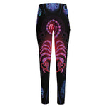 Scorpio And Astrological Signs Print High-Waisted Pocket Leggings