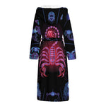 Scorpio And Astrological Signs Print Hooded Bathrobe
