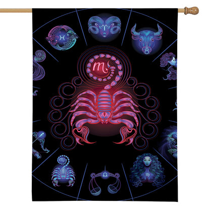 Scorpio And Astrological Signs Print House Flag