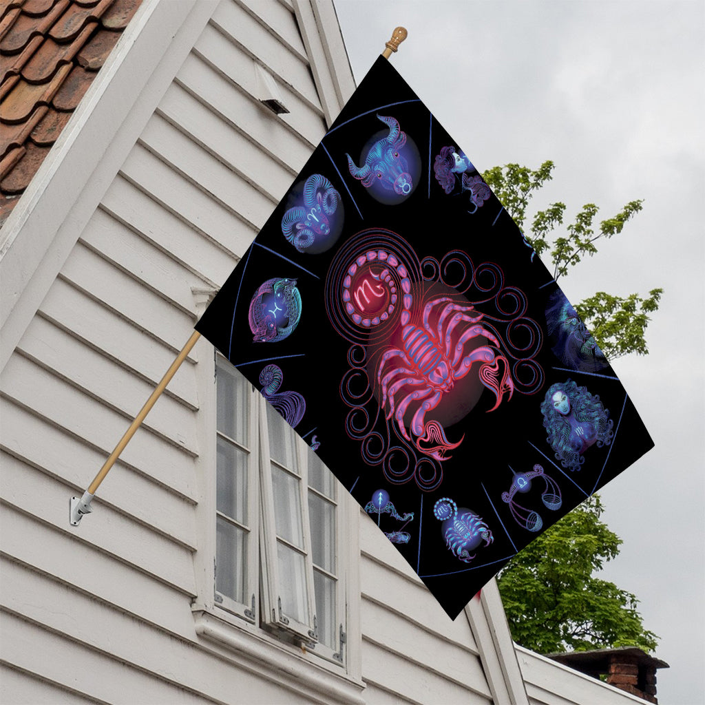 Scorpio And Astrological Signs Print House Flag