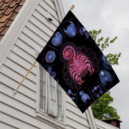 Scorpio And Astrological Signs Print House Flag