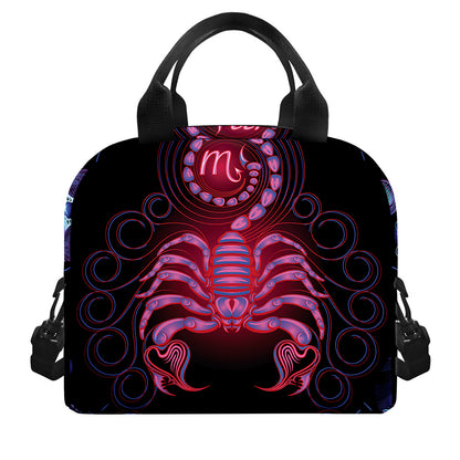 Scorpio And Astrological Signs Print Insulated Lunch Bag