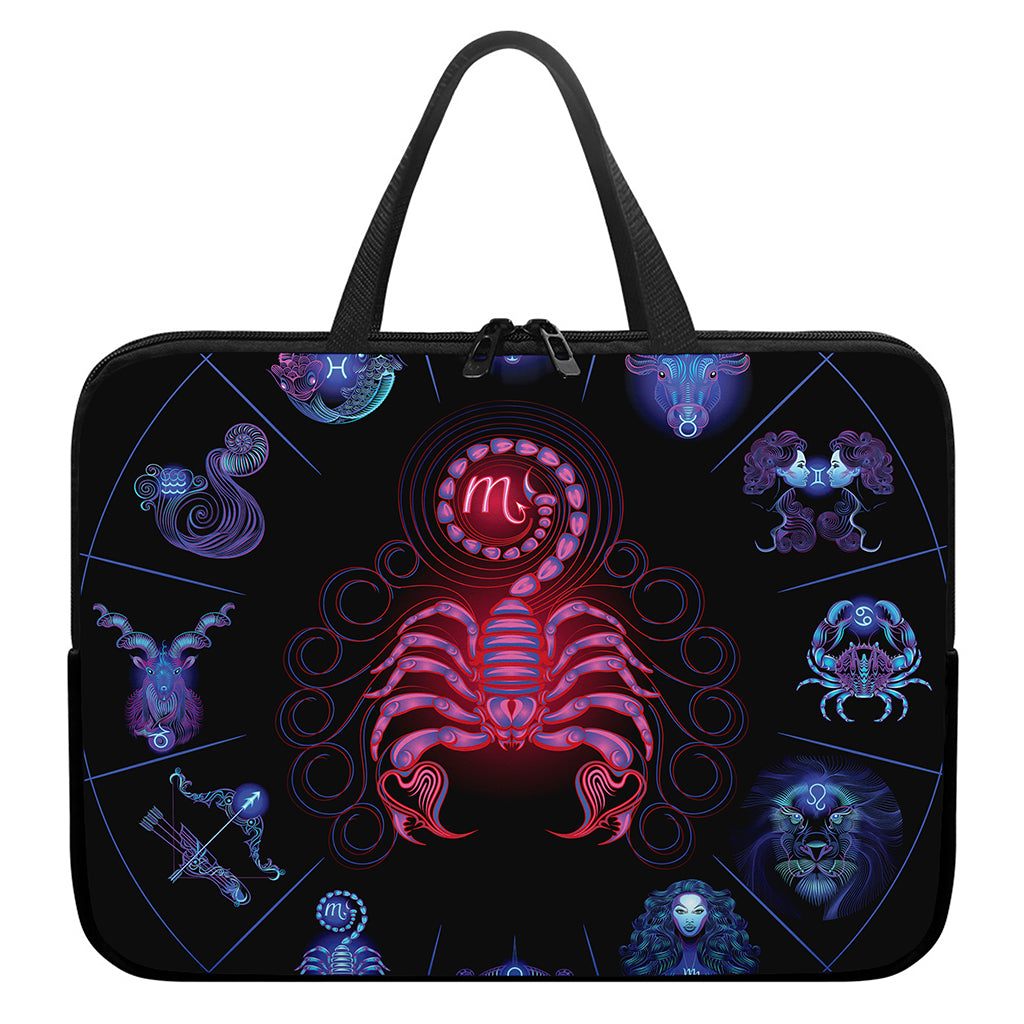 Scorpio And Astrological Signs Print Laptop Sleeve With Handle