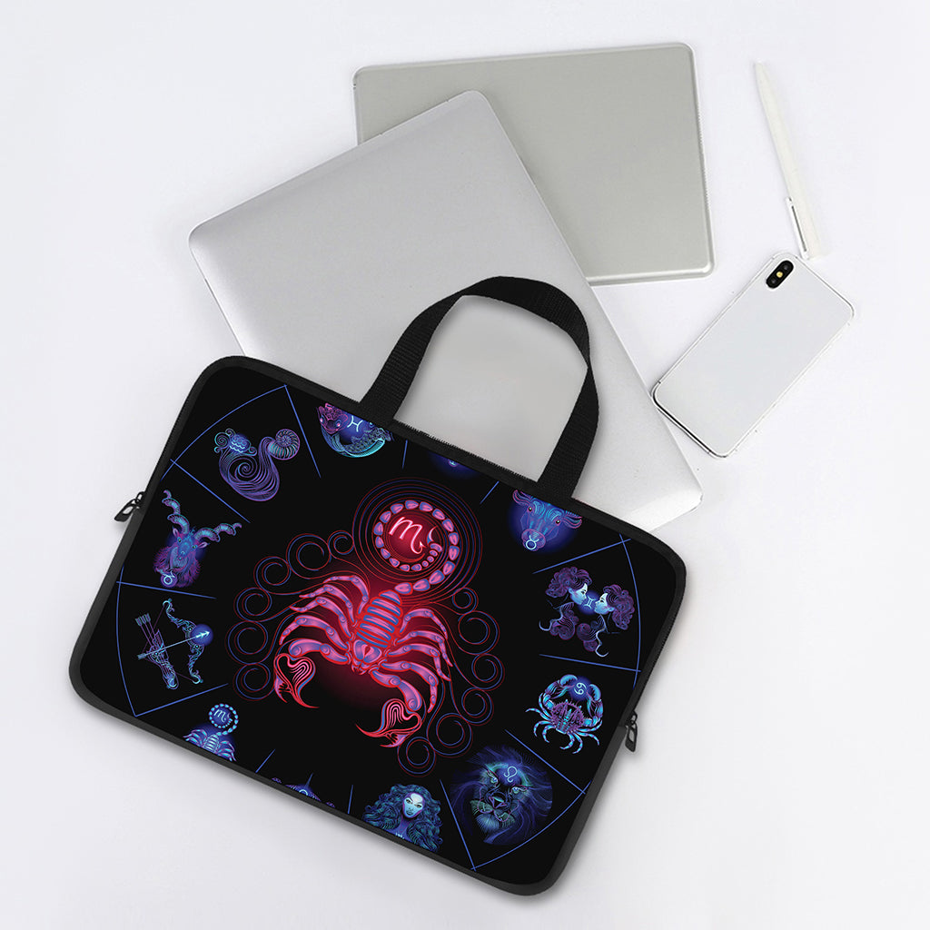 Scorpio And Astrological Signs Print Laptop Sleeve With Handle