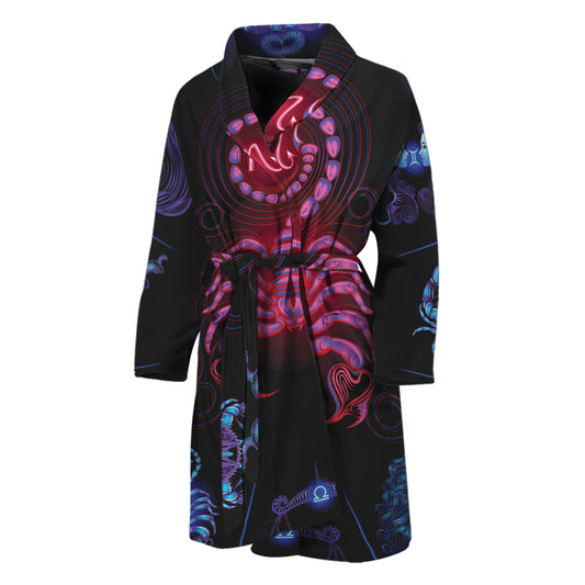 Scorpio And Astrological Signs Print Men's Bathrobe