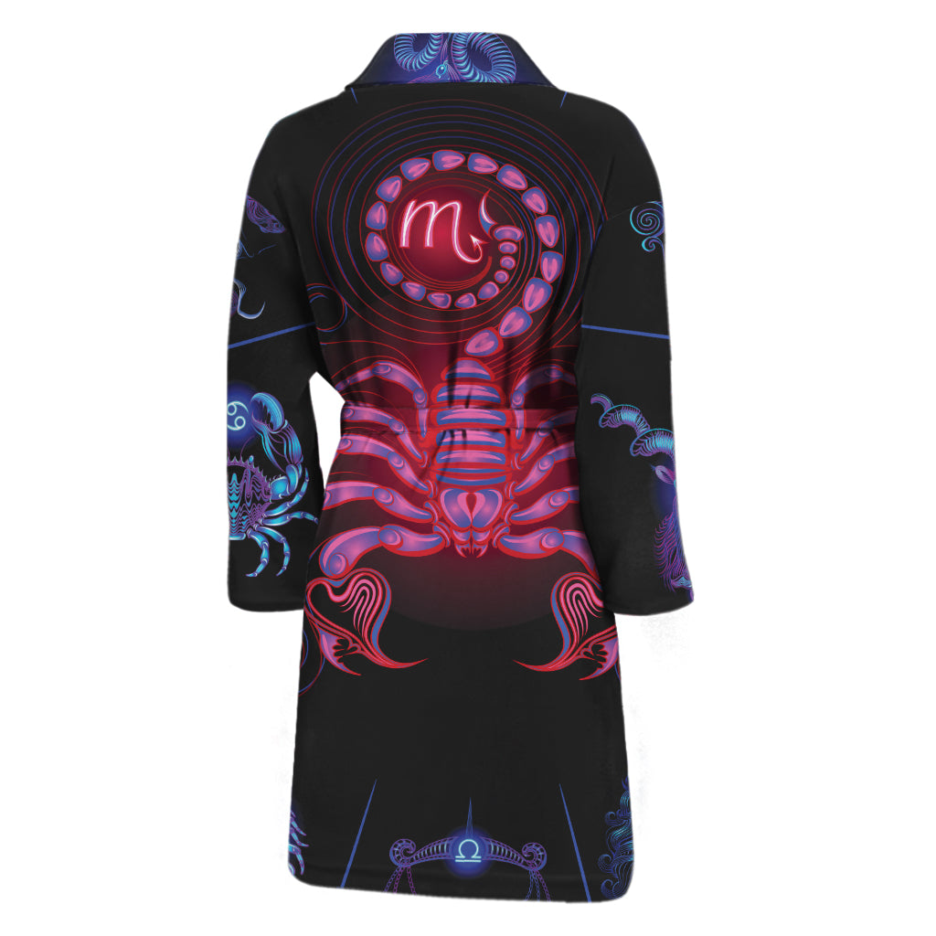 Scorpio And Astrological Signs Print Men's Bathrobe