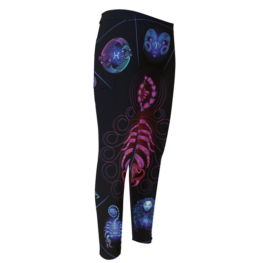 Scorpio And Astrological Signs Print Men's Compression Pants