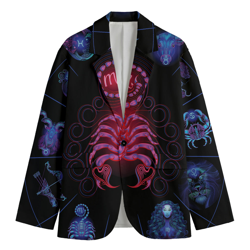 Scorpio And Astrological Signs Print Men's Cotton Blazer