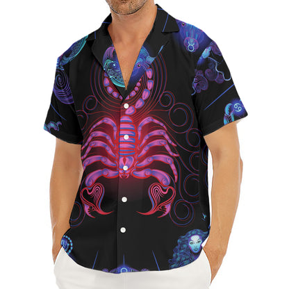 Scorpio And Astrological Signs Print Men's Deep V-Neck Shirt