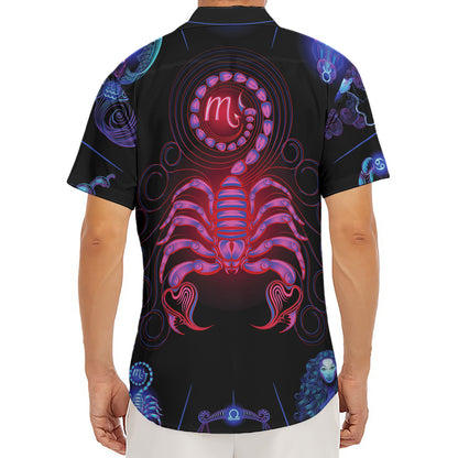 Scorpio And Astrological Signs Print Men's Deep V-Neck Shirt