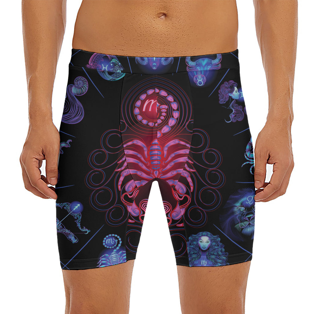 Scorpio And Astrological Signs Print Men's Long Boxer Briefs