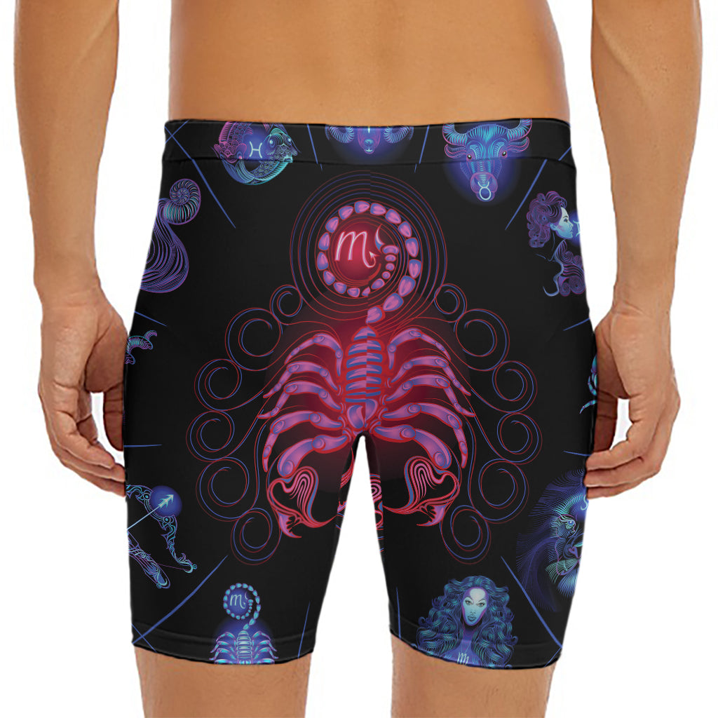 Scorpio And Astrological Signs Print Men's Long Boxer Briefs