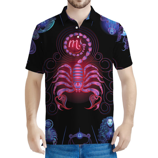 Scorpio And Astrological Signs Print Men's Polo Shirt