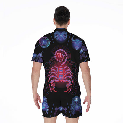 Scorpio And Astrological Signs Print Men's Rompers