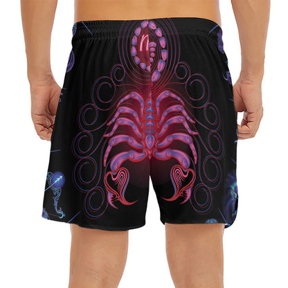 Scorpio And Astrological Signs Print Men's Split Running Shorts