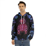 Scorpio And Astrological Signs Print Men's Velvet Pullover Hoodie
