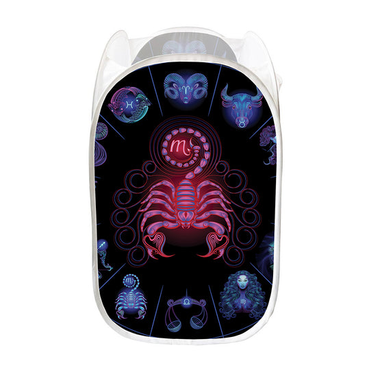 Scorpio And Astrological Signs Print Mesh Laundry Hamper