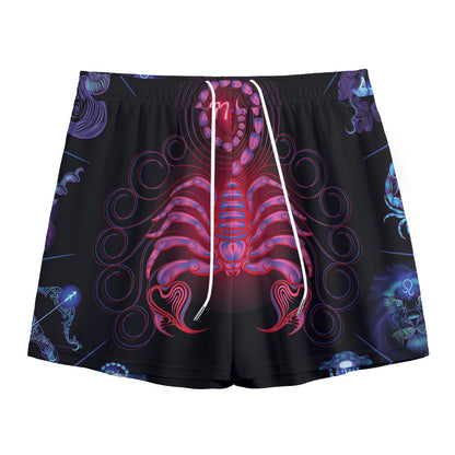 Scorpio And Astrological Signs Print Mesh Shorts