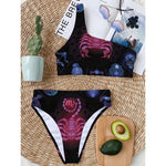 Scorpio And Astrological Signs Print One Shoulder Bikini Top