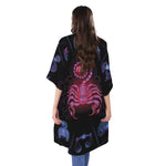 Scorpio And Astrological Signs Print Open Front Beach Cover Up