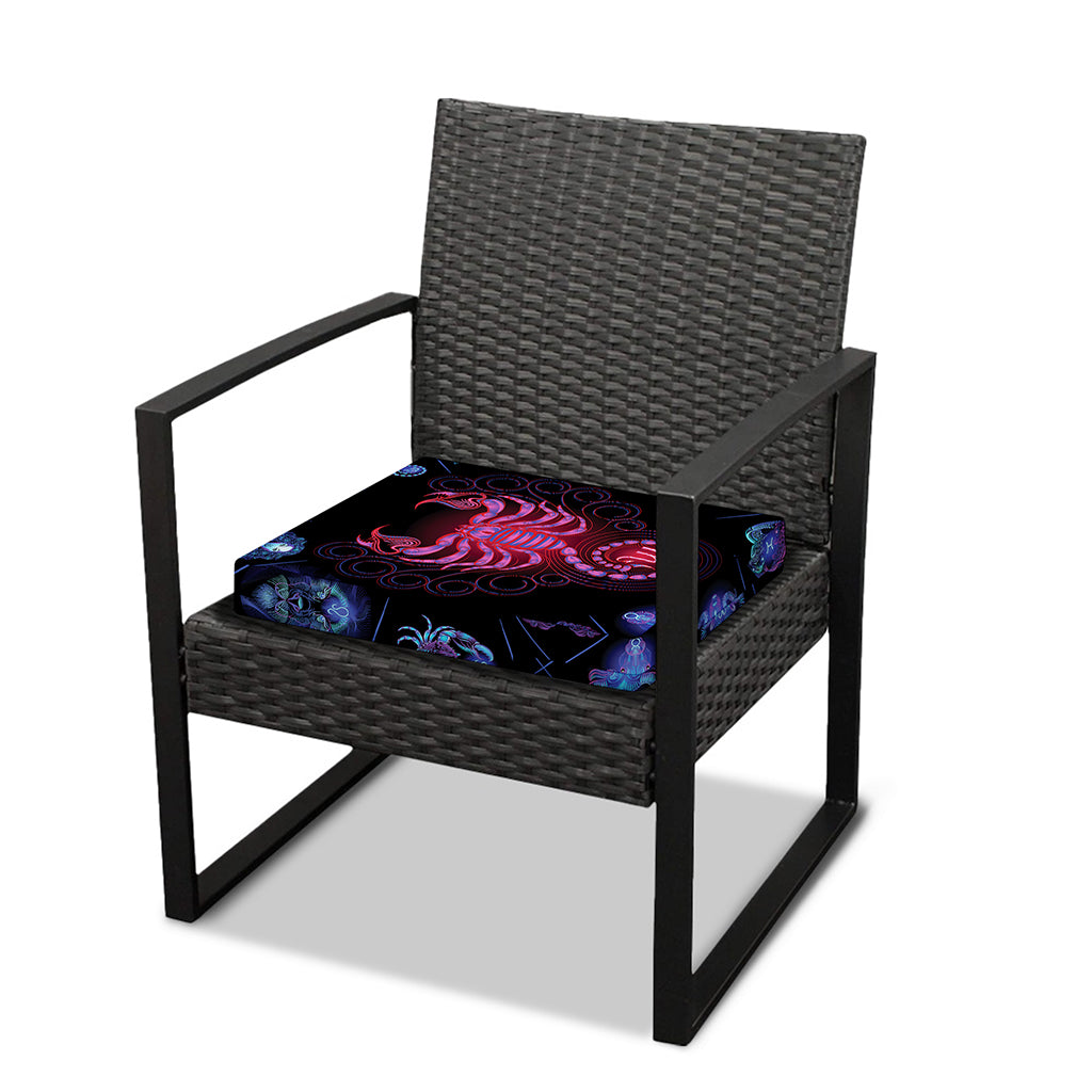 Scorpio And Astrological Signs Print Outdoor Seat Cushion Cover