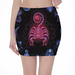 Scorpio And Astrological Signs Print Pencil Mini Skirt