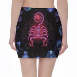 Scorpio And Astrological Signs Print Pencil Mini Skirt