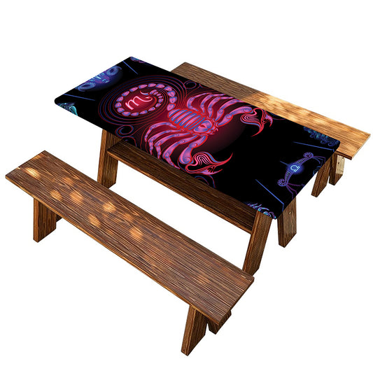 Scorpio And Astrological Signs Print Picnic Table Cover