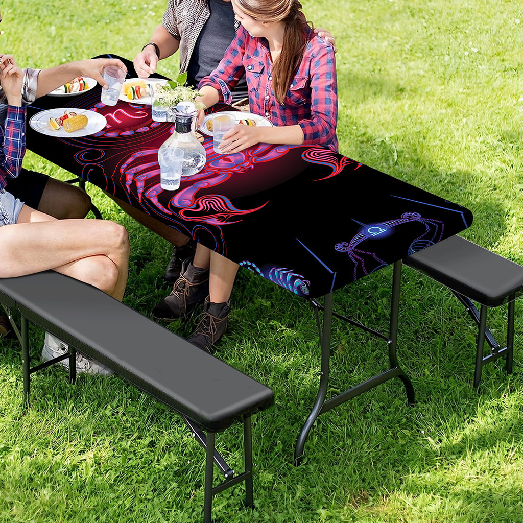 Scorpio And Astrological Signs Print Picnic Table Cover