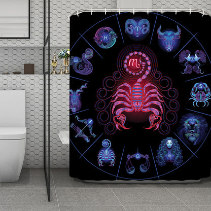 Scorpio And Astrological Signs Print Polyester Shower Curtain