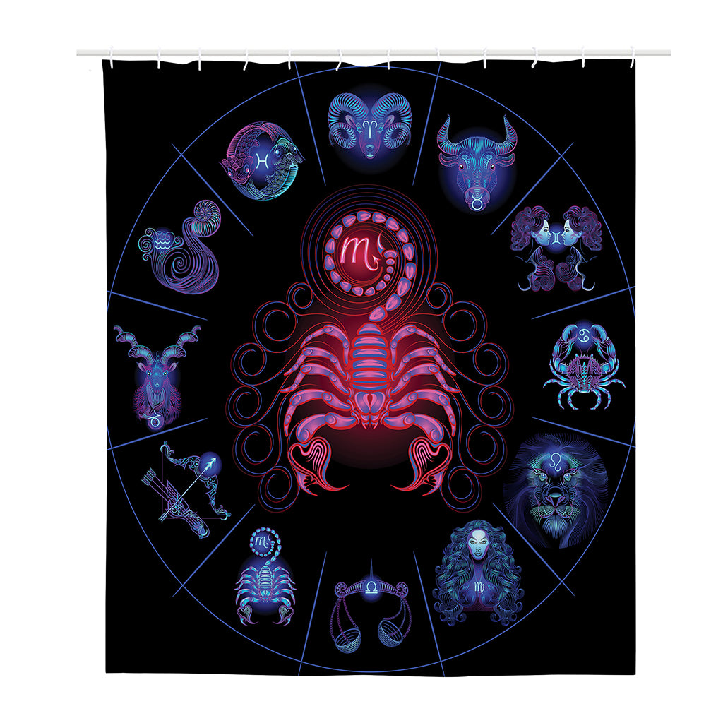 Scorpio And Astrological Signs Print Polyester Shower Curtain