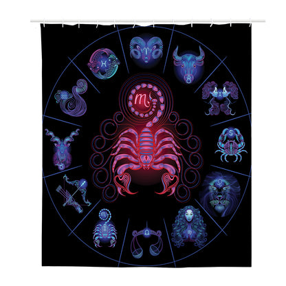 Scorpio And Astrological Signs Print Polyester Shower Curtain